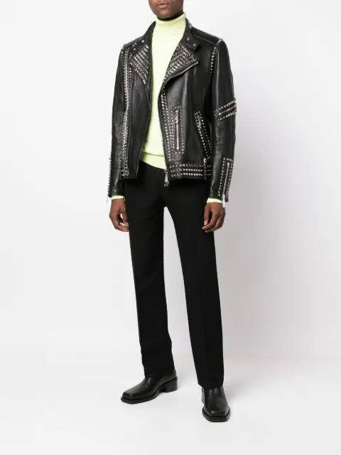 Philipp Plein leather biker studs