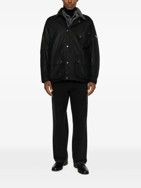 Barbour waxed-cotton corduroy-collar jacket