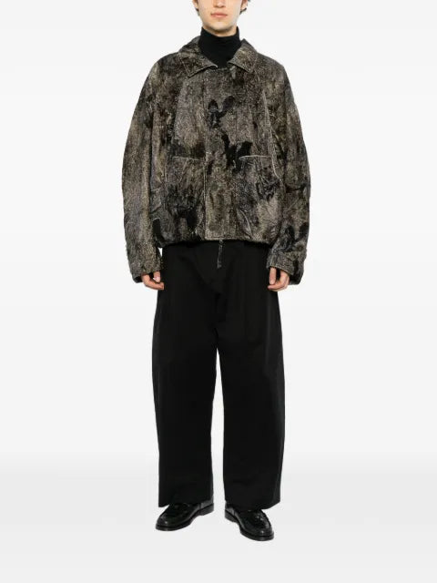 Ziggy Chen crinkled-effect abstract-print jacket