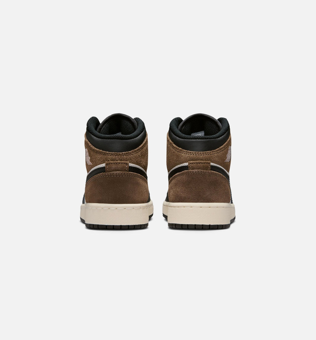 Air Jordan 1 Mid Big Kids' Lifestyle Shoes - Black/Phantom/Palomino/University Red