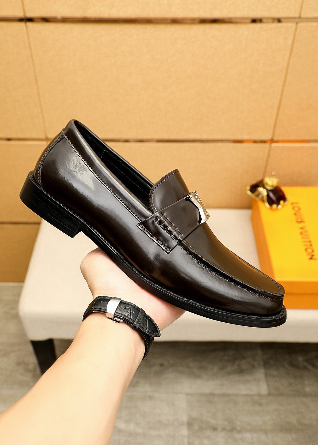 Louis Vuitton Polished Leather Loafers