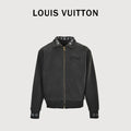 Louis Vuitton LV Monogram Jacquard Fleece Stand Collar Jacket Black