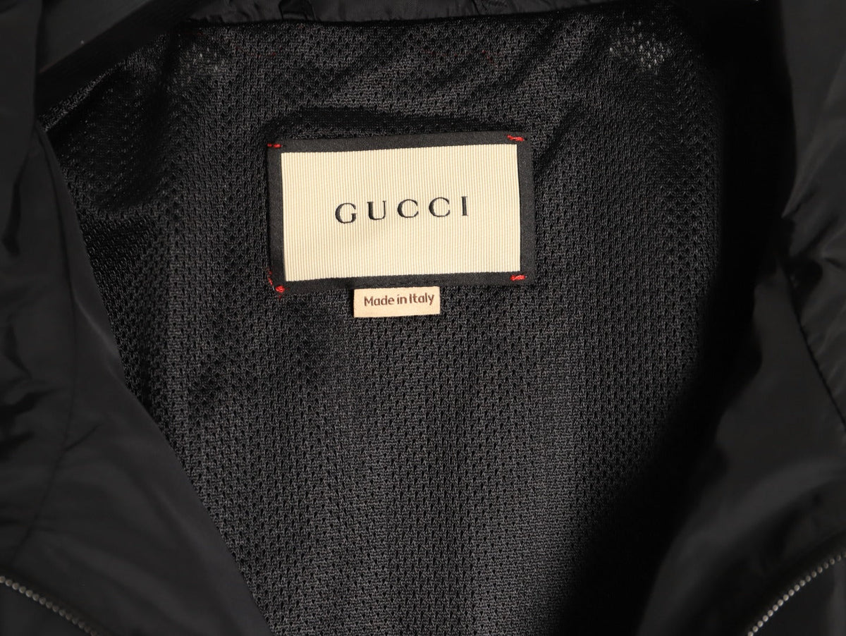 Gucci Contrast-Line Hooded Zip Jacket - Black
